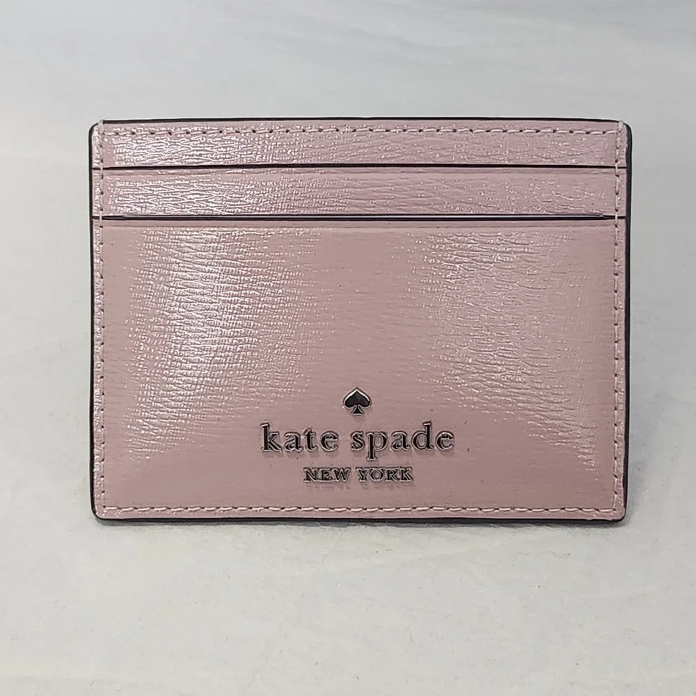 New $89 Kate Spade Madison Pink Tutu Card Holder Saffiano Leather Slim Wallet